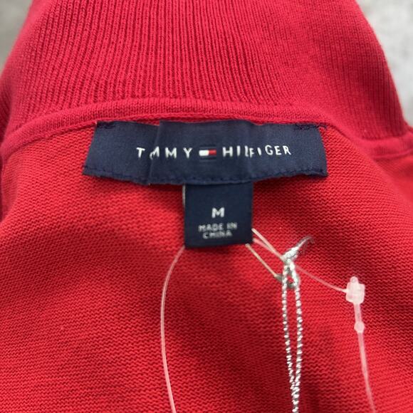 NWT Tommy Hilfiger Womens M Red Black White Striped Turtleneck Sweater Preppy - Picture 11 of 12